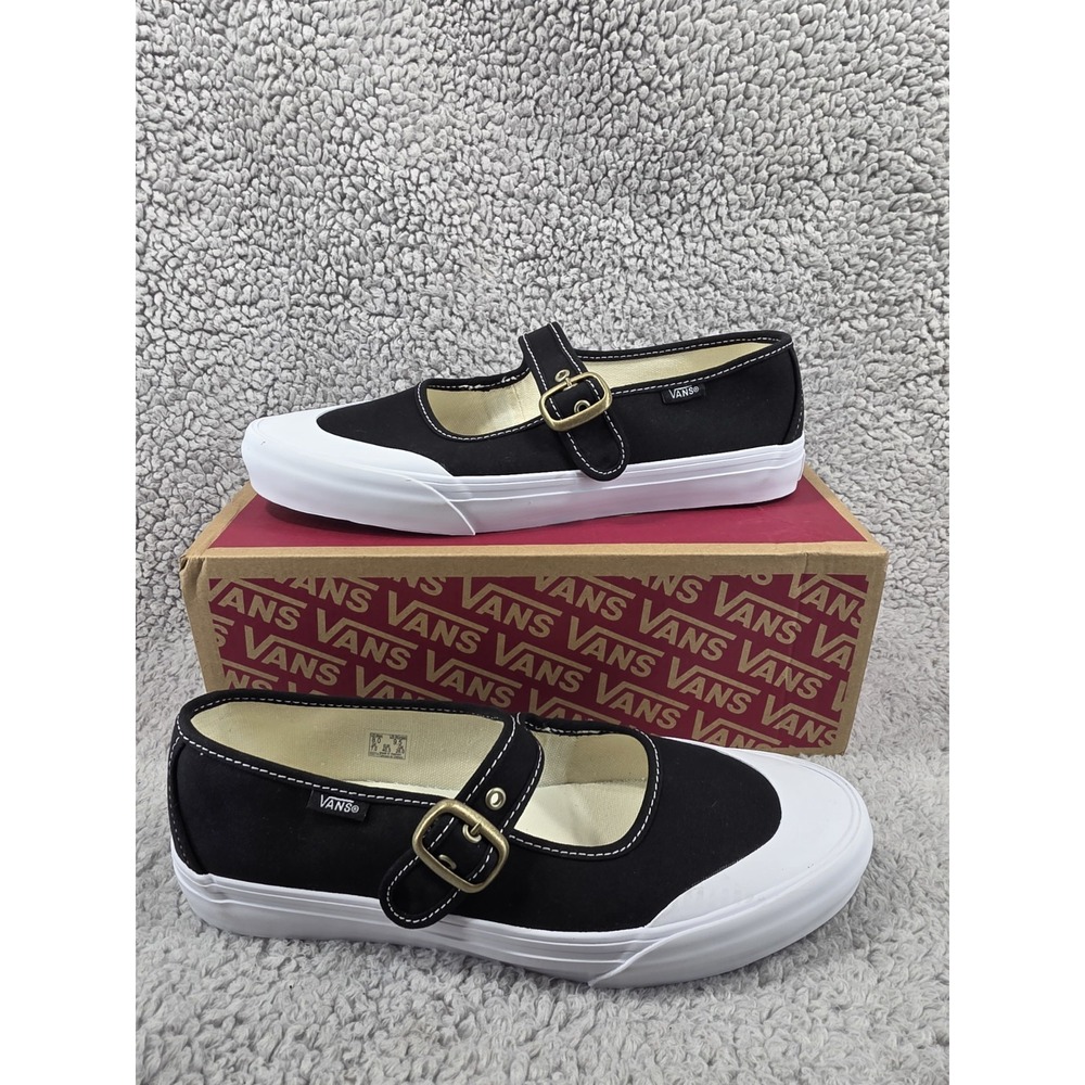 Vans Mary Jane Shoe Black/True White VN000CRR6BT Women Size 9.5‎ Mens Size 8
